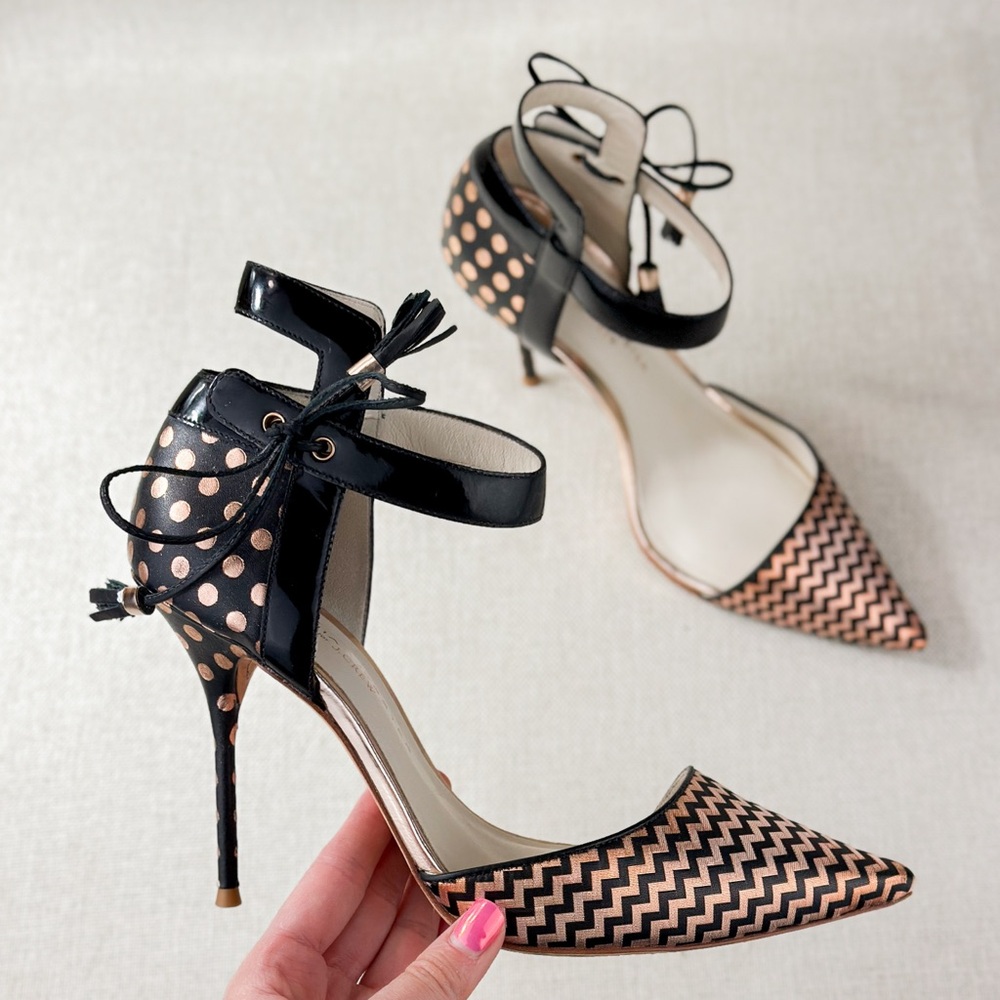EUC Sophia Webster for J.Crew Pippa pumps polka dots Size 38.5
(US 8)